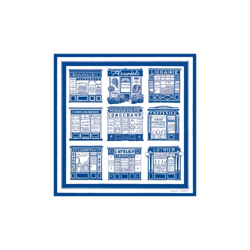 LONGCHAMP Шелковые шарфы Женские Светло-Синий