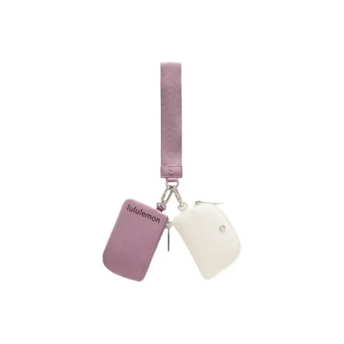 lululemon Переработанный нейлон запястье сумка кошелек для монет женский лаванда и светлая слоновая кость