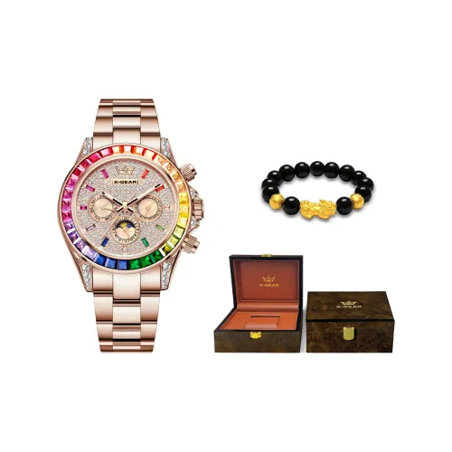 X Шестерня Автоматический Механический Механизм Мужские Часы 45 мм Золото