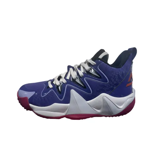 PEAK Slip-resistant Abrasion-resistant Breathable MID Basketball Shoes Men's Purple PEAK Противоскользящий Устойчивый к износу Дышащий MID Баскетбольные кроссовки Мужские Фиолетовые