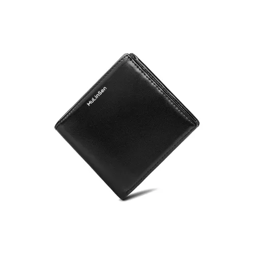 Mulinsen Кошелек из крупнозернистой текстуры коровьей кожи Унисекс Черный Синий Коричневый