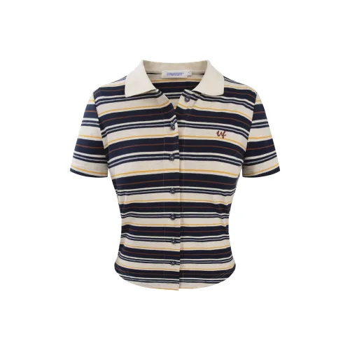 UNIFREE Темно-синий Синий Полосы Женские T-рубашки