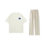 Абрикосовый топ + хаки штаны