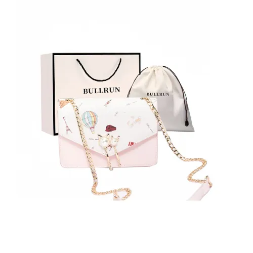 Bullrun Коровья кожа Сумка через плечо Женская Розовая