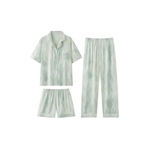 QIAOYUN Пижамный комплект женский Tie Dye зеленый