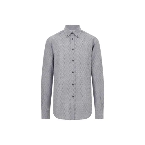 FERRAGAMO SS25 Рубашка Мужская Серого цвета