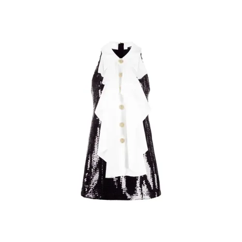 BALMAIN Черное женское платье без рукавов