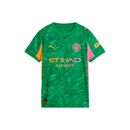 PUMA Manchester CityGoalkeeper T Рубашка Зеленая для Детей Возрастом 3-7 Лет
