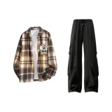 Тёмные хаки + чёрные штаны