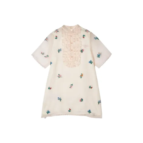 FENDI Бежевые Платья для Детей