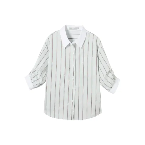 DIALOGUE Мятно-зеленые Полоски Женские Рубашки