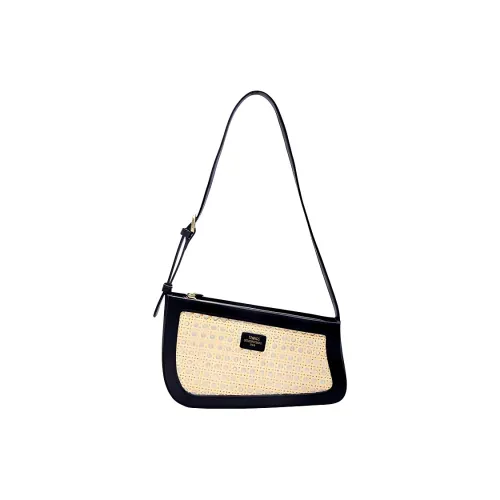 TENNCO Коровья кожа с соломенным плетением сумка на плечо среднего размера женская многоцветная