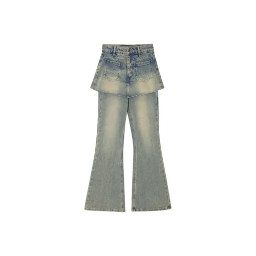 Снупи Ностальгический синий Женские джинсы