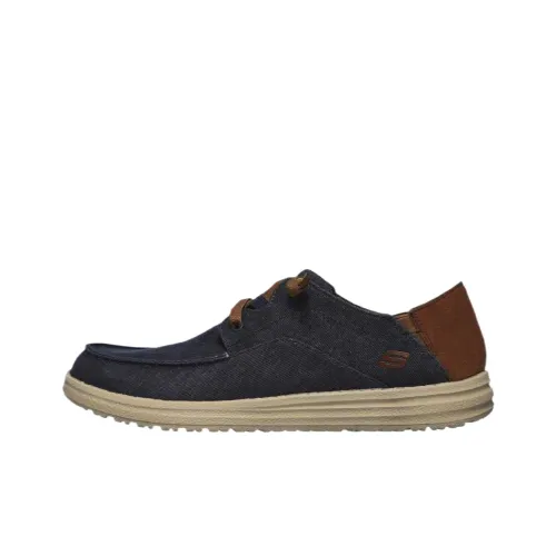 Skechers Melson Planon Low Топ Повседневная обувь Мужская Морской синий