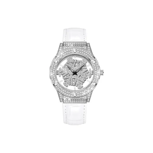 NINE WEST Снежинка Кварцевый механизм Натуральная кожа Ремешок Часы Женские часы С циферблатом Skeleton