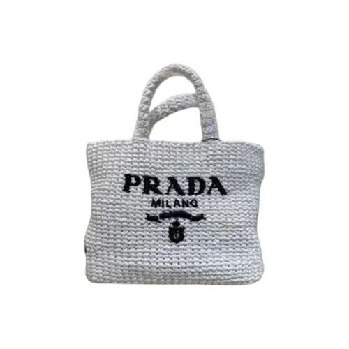 PRADA Crochet Тоут Сумка Сумка для покупок Сумка Маленькая Женская Белая