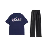 Темно-синий синий топ + черные штаны