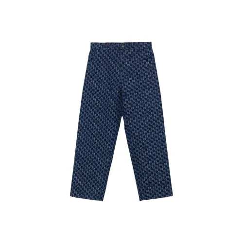 GUCCI SS25 Повседневные брюки Мужские Синие Белые