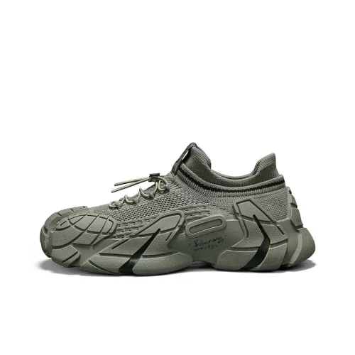 DEERWAY Амортизация противоскользящий легкий низкий топ повседневная обувь мужская армейский зеленый