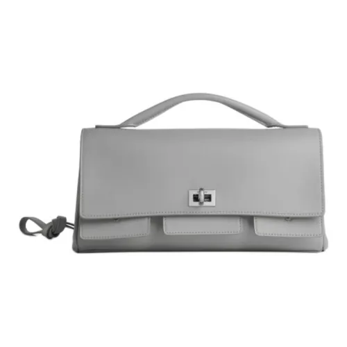 Balenciaga Bel Air Коровья кожа Одно плечо Сумка Маленькая Женская Облачный серый