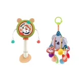 Зеленый бараний барабанчик-неваляшка + джунгли, шнур для игры и тянуть