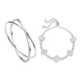 Браслет с клевером четырехлистным + браслет (Пара)