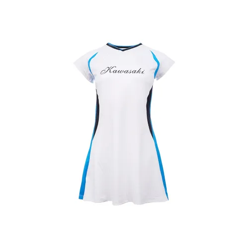 Кавасаки Blue and white porcelain series Короткий рукав Платье Женское