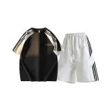 Одежда Набор (Черный топ + Бело-серый низ)