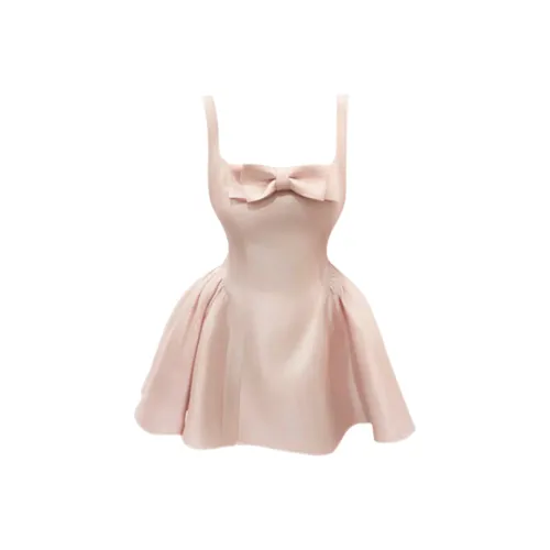 UYH Розовое платье без рукавов с бантом, женские слиплатья