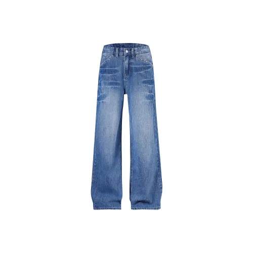 FOREVER 21 Бамбук Синий Унисекс Джинсы