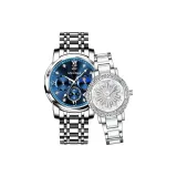 Серебристо-синий + Радужный белый