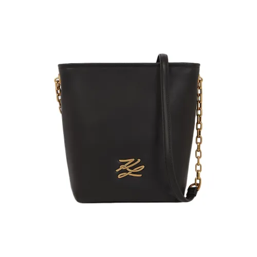 Karl Lagerfeld K AUTOGRAPH Корова Кожа Ведро-Формовая Сумка Плечевая Сумка Маленькая Женская Черная