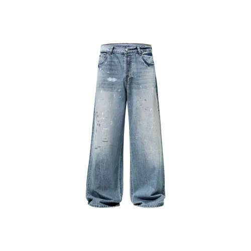 PISYPOX Ледяной синий Унисекс Джинсы