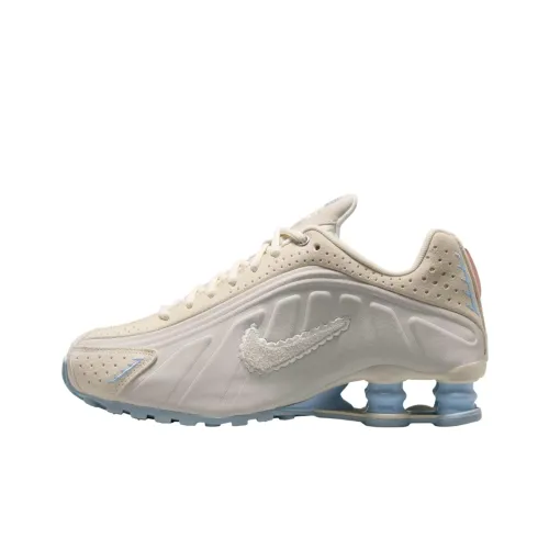 Nike Shox R4 Slip-resistant Abrasion-resistant Low Top Casual Sprint Running Shoes Women's Beige Brown