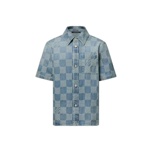 LOUIS VUITTON FW25 Рубашка Мужская Синяя