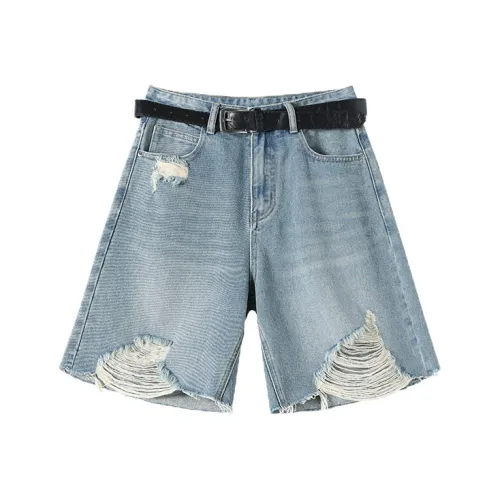 Снупи Синий Женские Джинсовые Шорты