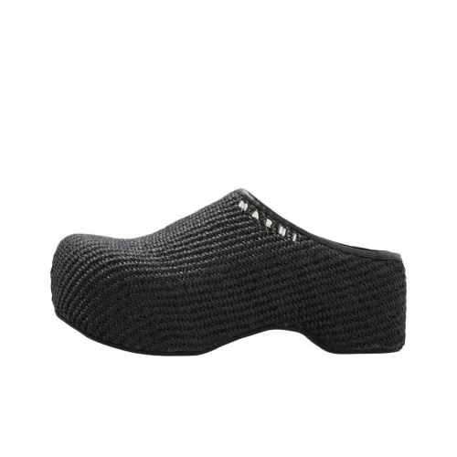 MARNI Резиновая подошва Домашние тапочки Женские Черный