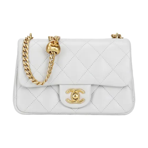 CHANEL Блестящая сумка через плечо из овечьей кожи сумка на плечо женская светло-серый