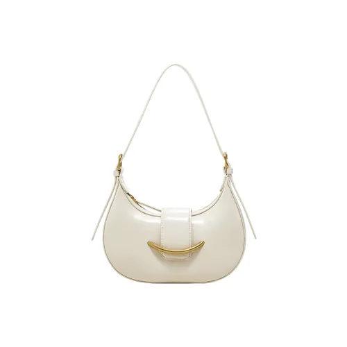 Simedin Коровья кожа Подмышечный Сумка на плечо Маленький Женский Экрю Глубокий черный Фуксия