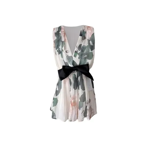 VKXOW Светло-абрикосовый бант, съемный, женские платья без рукавов