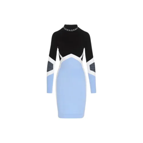 Ferragamo Многоцветные Женские Длинные Платья с Рукавами