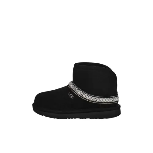 UGG CLASSIC MINI Противоскользящие устойчивые к истиранию детские ботинки черные детские