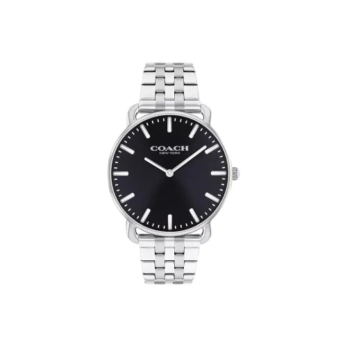 COACH Кварцевые часы механизм ремешок из нержавеющей стали 36 мм черный циферблат унисекс