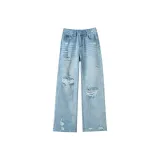 Светлый, винтажный, синий, увеличенная длина