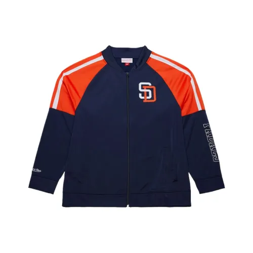 MITCHELL NESS Куртка Мужская Морской Синий Оранжевый