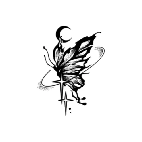 XNTX Танцующая бабочка Травяной Бабочка Временные татуировки