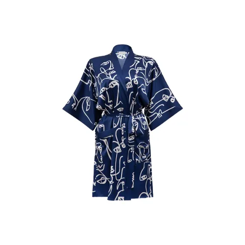 MANITO Curvy Синий Принт Женские Банные халаты