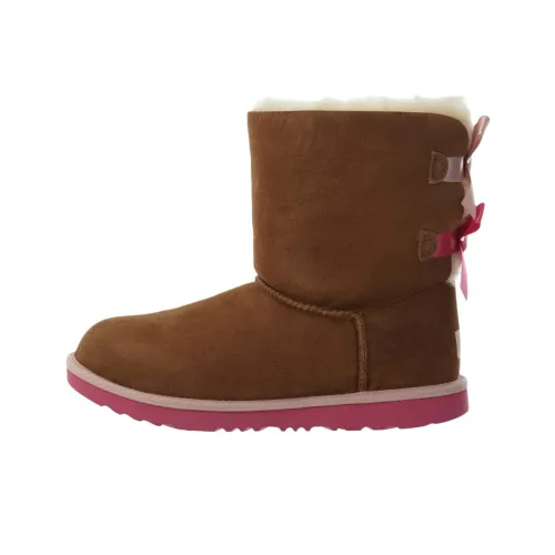 UGG Bailey Bow II противоскользящие устойчивые к истиранию детские ботинки подростков коричневого цвета
