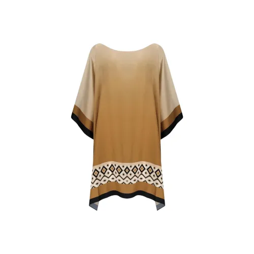 MaxMara Длинное платье с длинными рукавами женское хаки