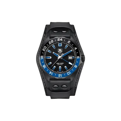 TAG HEUER Автоматический Механический Часы Мужские 43 мм Черный Циферблат Титан Корпус Часы Титановый Ремешок из Коровьей Кожи